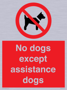 No dogs except assistance dogs